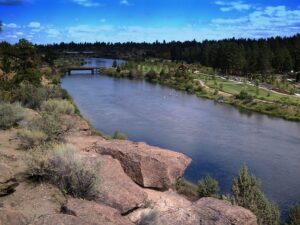 Scenic view in of the Deschutes river in Bend, Oregon