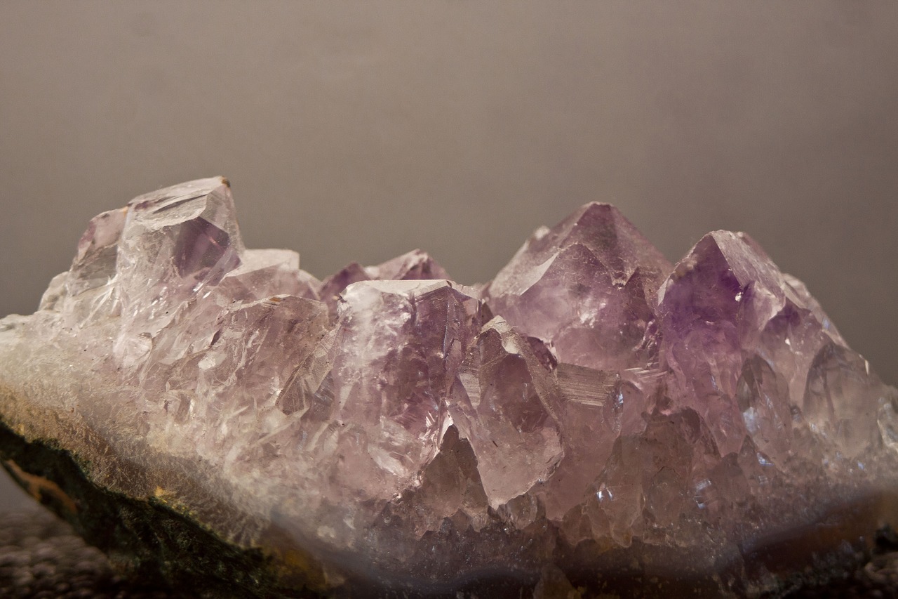 close-up of a purple gemstone