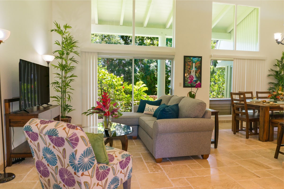 Living area of one of our kauai vacation rentals