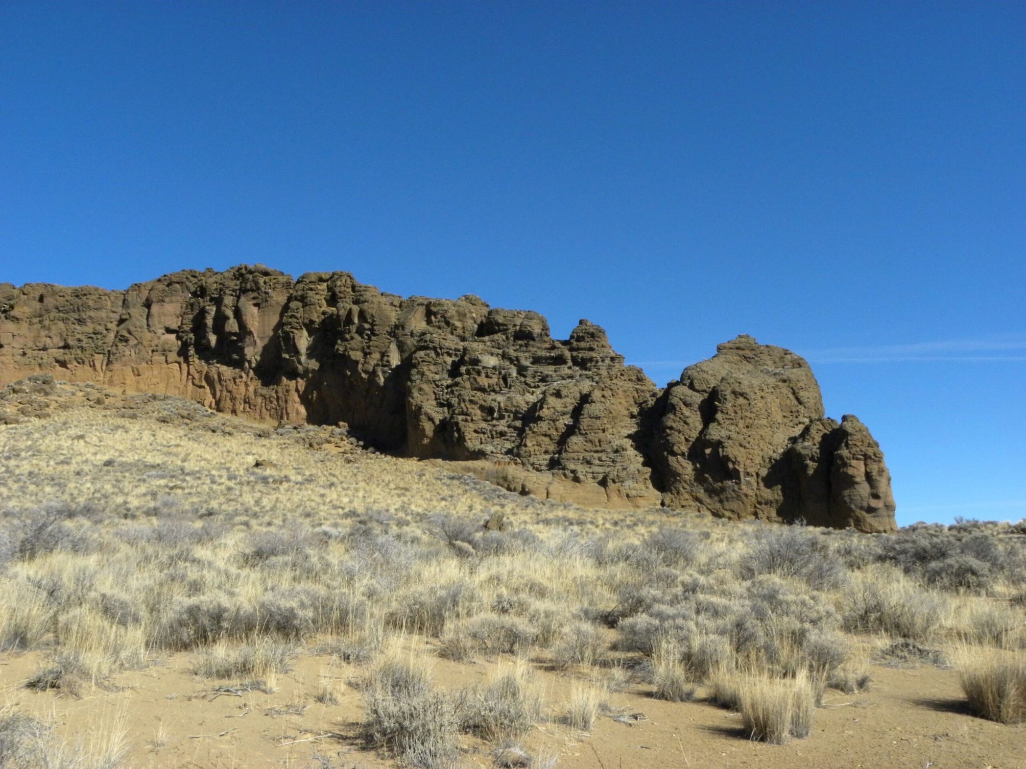 panoramic view of Fort Rock, an old volcanic eruption