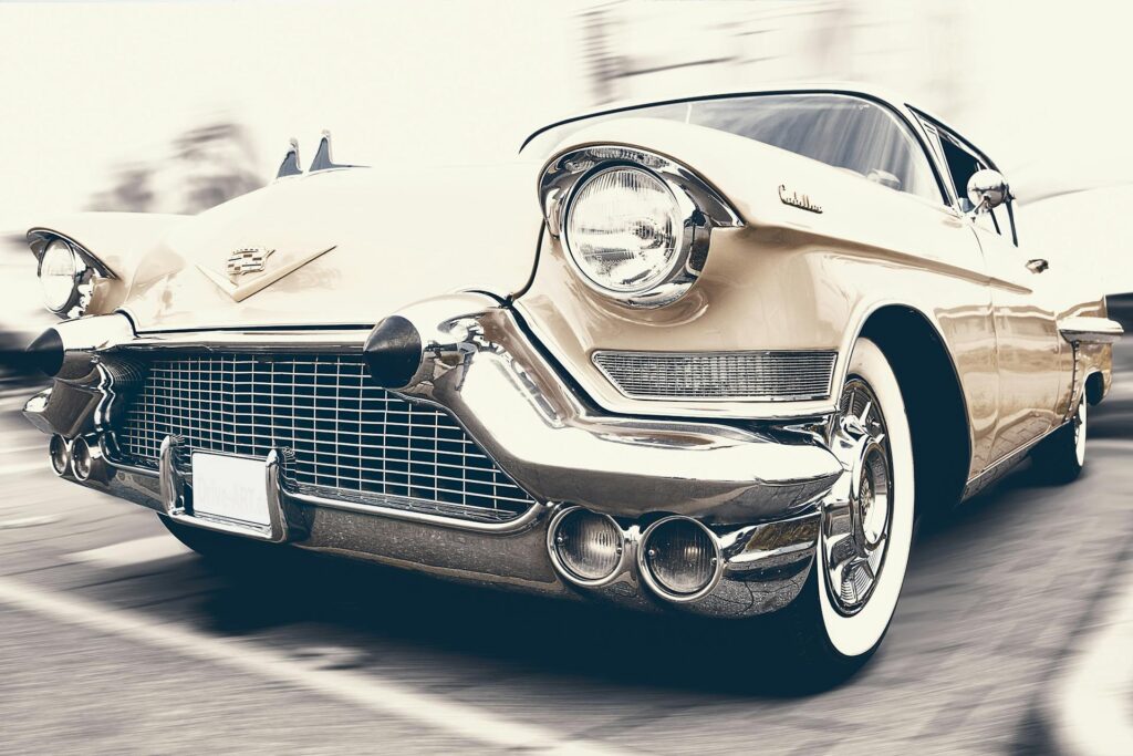 A classic car from the 50s